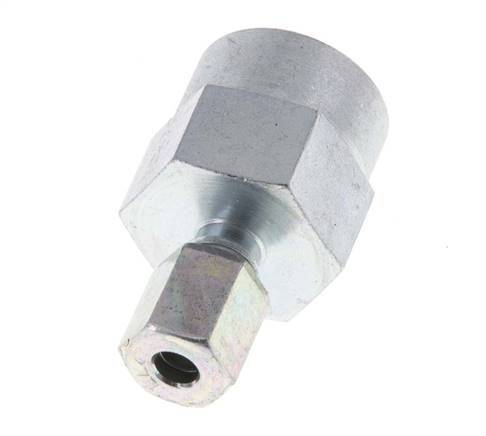 4LL & G1/4'' Zink plated Steel Straight Cutting Fitting with Female Threads for Pressure Gauges 315 bar ISO 8434-1