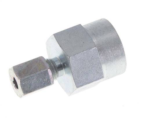 4LL & G1/4'' Zink plated Steel Straight Cutting Fitting with Female Threads for Pressure Gauges 315 bar ISO 8434-1