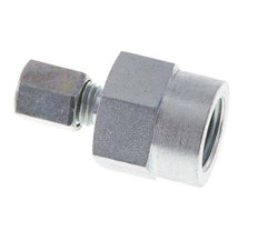 4LL & G1/4'' Zink plated Steel Straight Cutting Fitting with Female Threads for Pressure Gauges 315 bar ISO 8434-1