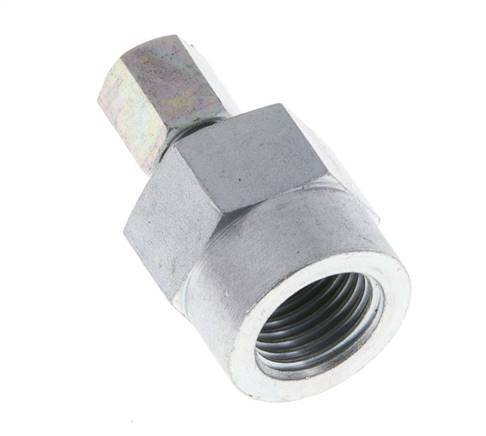 4LL & G1/4'' Zink plated Steel Straight Cutting Fitting with Female Threads for Pressure Gauges 315 bar ISO 8434-1