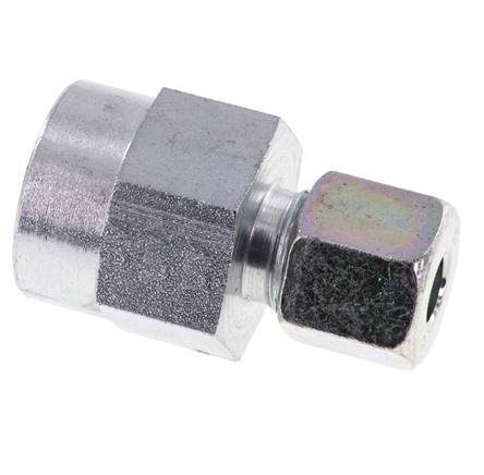 8S & G1/2'' Zink plated Steel Straight Cutting Fitting with Female Threads for Pressure Gauges 630 bar ISO 8434-1