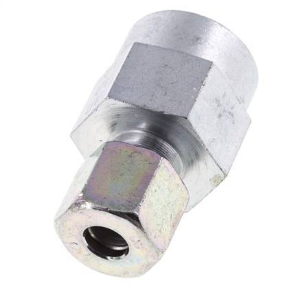 8S & G1/2'' Zink plated Steel Straight Cutting Fitting with Female Threads for Pressure Gauges 630 bar ISO 8434-1