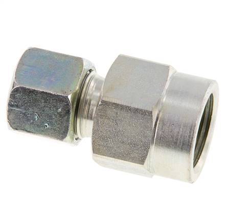 10S & G1/2'' Zink plated Steel Straight Cutting Fitting with Female Threads for Pressure Gauges 630 bar ISO 8434-1