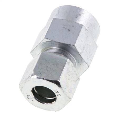 12S & G1/2'' Zink plated Steel Straight Cutting Fitting with Female Threads for Pressure Gauges 630 bar ISO 8434-1