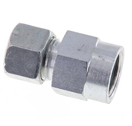 12S & G1/2'' Zink plated Steel Straight Cutting Fitting with Female Threads for Pressure Gauges 630 bar ISO 8434-1