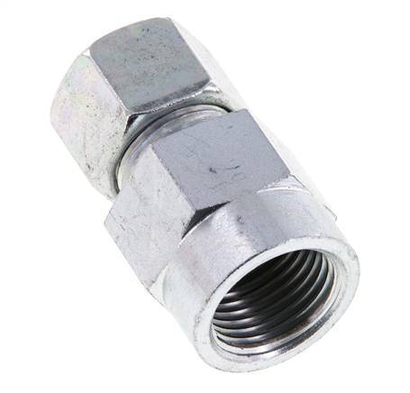 12S & G1/2'' Zink plated Steel Straight Cutting Fitting with Female Threads for Pressure Gauges 630 bar ISO 8434-1