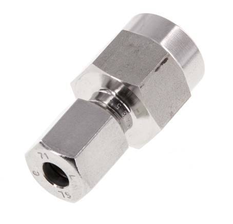 6L & G1/4'' Stainless Steel Straight Cutting Fitting with Female Threads for Pressure Gauges 315 bar ISO 8434-1
