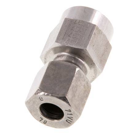 8L & G1/4'' Stainless Steel Straight Cutting Fitting with Female Threads for Pressure Gauges 315 bar ISO 8434-1