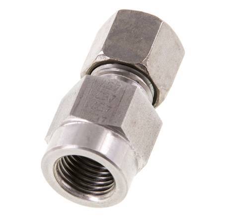 8L & G1/4'' Stainless Steel Straight Cutting Fitting with Female Threads for Pressure Gauges 315 bar ISO 8434-1