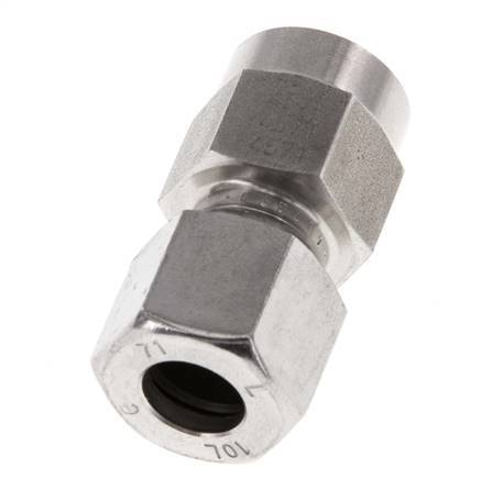 10L & G1/4'' Stainless Steel Straight Cutting Fitting with Female Threads for Pressure Gauges 315 bar ISO 8434-1
