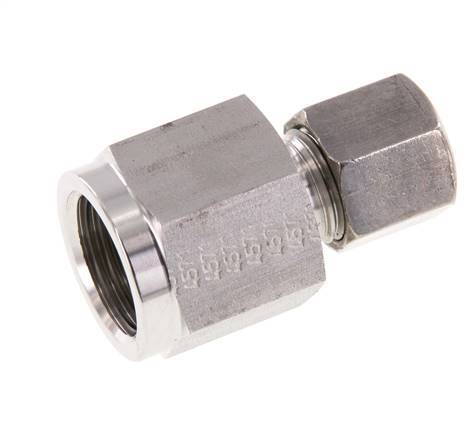 8S & G1/2'' Stainless Steel Straight Cutting Fitting with Female Threads for Pressure Gauges 630 bar ISO 8434-1