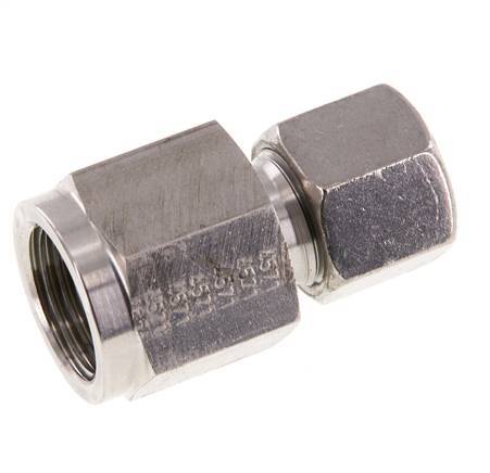 10S & G1/2'' Stainless Steel Straight Cutting Fitting with Female Threads for Pressure Gauges 630 bar ISO 8434-1