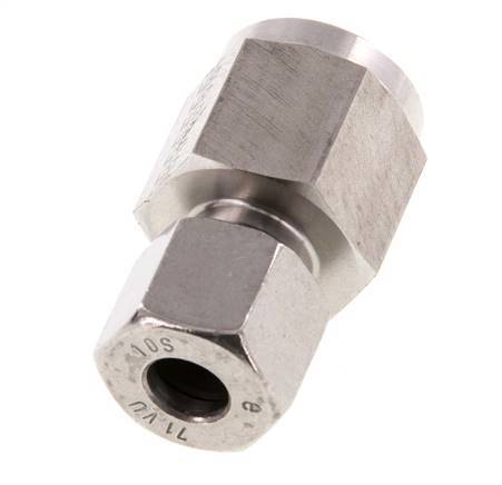 10S & G1/2'' Stainless Steel Straight Cutting Fitting with Female Threads for Pressure Gauges 630 bar ISO 8434-1