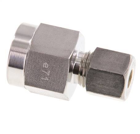 8S & G1/2'' Stainless Steel Straight Compression Fitting with Female Threads for Pressure Gauges 500 bar ISO 8434-1