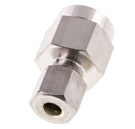 8S & G1/2'' Stainless Steel Straight Compression Fitting with Female Threads for Pressure Gauges 500 bar ISO 8434-1