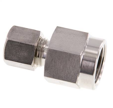 8S & G1/2'' Stainless Steel Straight Compression Fitting with Female Threads for Pressure Gauges 500 bar ISO 8434-1