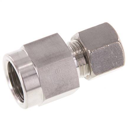 10S & G1/2'' Stainless Steel Straight Compression Fitting with Female Threads for Pressure Gauges 450 bar ISO 8434-1