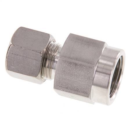 10S & G1/2'' Stainless Steel Straight Compression Fitting with Female Threads for Pressure Gauges 450 bar ISO 8434-1