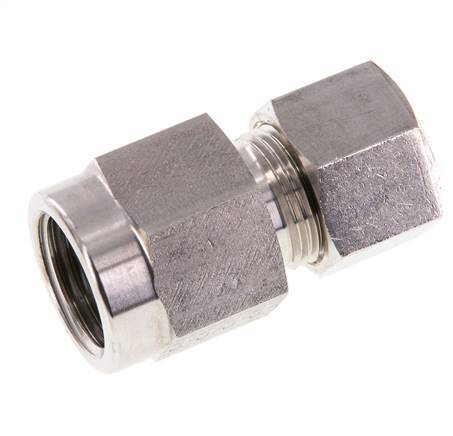 12S & G1/2'' Stainless Steel Straight Compression Fitting with Female Threads for Pressure Gauges 400 bar ISO 8434-1