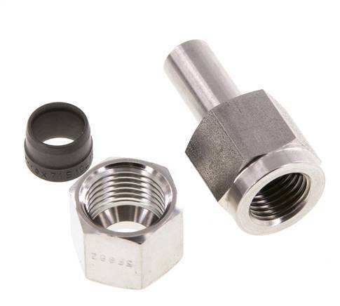 10L & G1/4'' Stainless Steel Straight Swivel with Female Threads for Pressure Gauges 315 bar ISO 8434-1