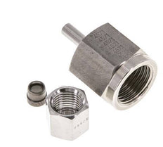 6S & G1/2'' Stainless Steel Straight Swivel with Female Threads for Pressure Gauges 630 bar ISO 8434-1