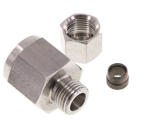 8S & G1/2'' Stainless Steel Straight Swivel with Female Threads for Pressure Gauges 630 bar ISO 8434-1