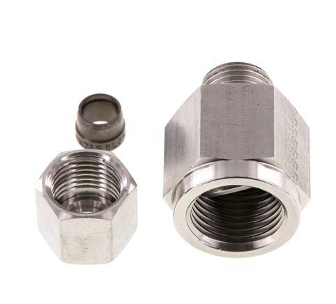 8S & G1/2'' Stainless Steel Straight Swivel with Female Threads for Pressure Gauges 630 bar ISO 8434-1