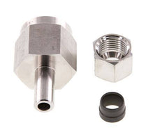 10S & G1/2'' Stainless Steel Straight Swivel with Female Threads for Pressure Gauges 630 bar ISO 8434-1