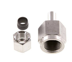 10S & G1/2'' Stainless Steel Straight Swivel with Female Threads for Pressure Gauges 630 bar ISO 8434-1