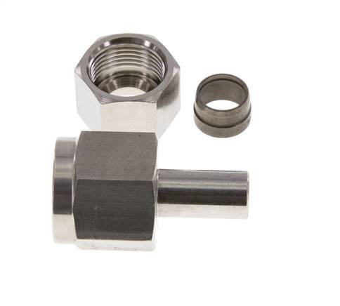 12S & G1/2'' Stainless Steel Straight Swivel with Female Threads for Pressure Gauges 630 bar ISO 8434-1