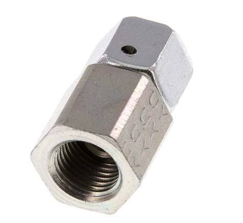 8L & G1/4'' Zink plated Steel Straight Swivel with Female Threads for Pressure Gauges 315 bar NBR Sealing Cone ISO 8434-1