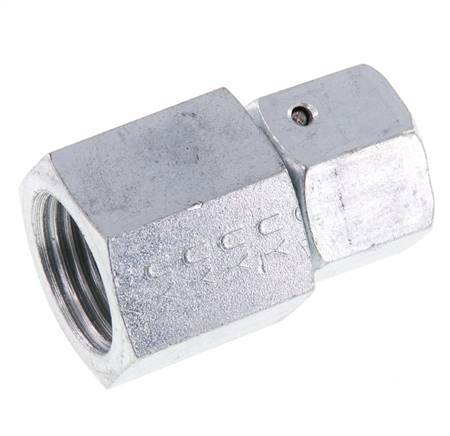 10S & G1/2'' Zink plated Steel Straight Swivel with Female Threads for Pressure Gauges 630 bar NBR Sealing Cone ISO 8434-1