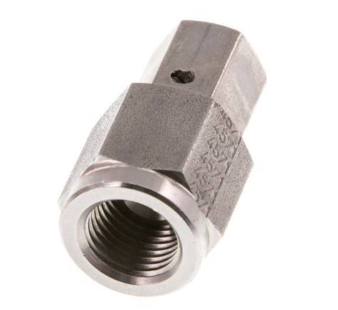 6L & G1/4'' Stainless Steel Straight Swivel with Female Threads for Pressure Gauges 315 bar FKM Sealing Cone ISO 8434-1