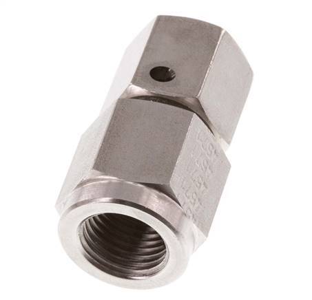 8L & G1/4'' Stainless Steel Straight Swivel with Female Threads for Pressure Gauges 315 bar FKM Sealing Cone ISO 8434-1