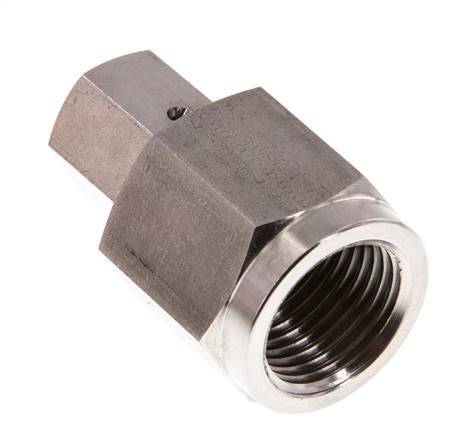 6S & G1/2'' Stainless Steel Straight Swivel with Female Threads for Pressure Gauges 630 bar FKM Sealing Cone ISO 8434-1