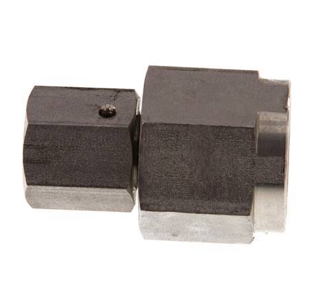 8S & G1/2'' Stainless Steel Straight Swivel with Female Threads for Pressure Gauges 630 bar FKM Sealing Cone ISO 8434-1