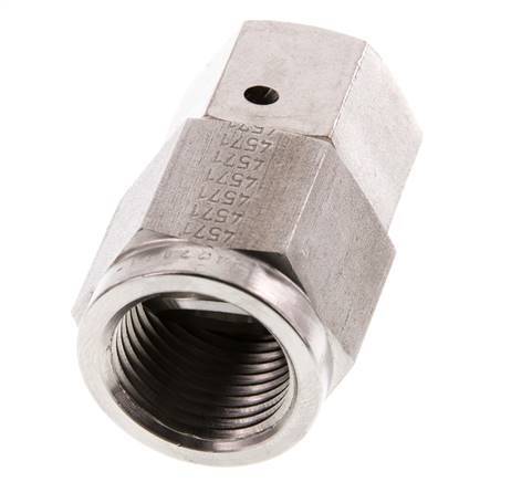 12S & G1/2'' Stainless Steel Straight Swivel with Female Threads for Pressure Gauges 630 bar FKM Sealing Cone ISO 8434-1