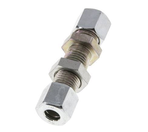 8L Zink plated Steel Straight Cutting Fitting Bulkhead 315 bar ISO 8434-1 [2 Pieces]