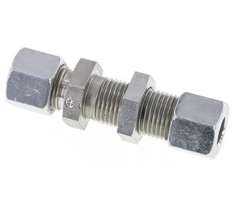 10L Zink plated Steel Straight Cutting Fitting Bulkhead 315 bar ISO 8434-1