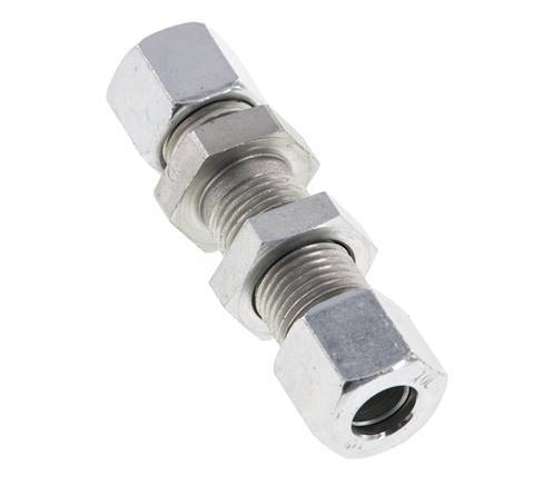 10L Zink plated Steel Straight Cutting Fitting Bulkhead 315 bar ISO 8434-1