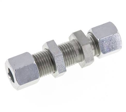 10L Zink plated Steel Straight Cutting Fitting Bulkhead 315 bar ISO 8434-1