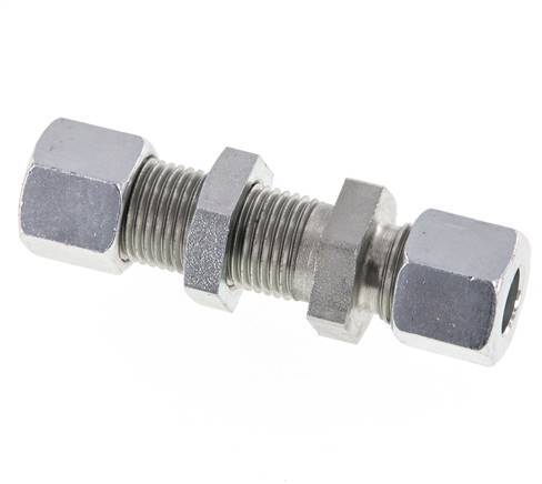 10L Zink plated Steel Straight Cutting Fitting Bulkhead 315 bar ISO 8434-1