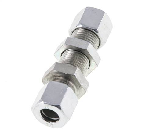 10L Zink plated Steel Straight Cutting Fitting Bulkhead 315 bar ISO 8434-1