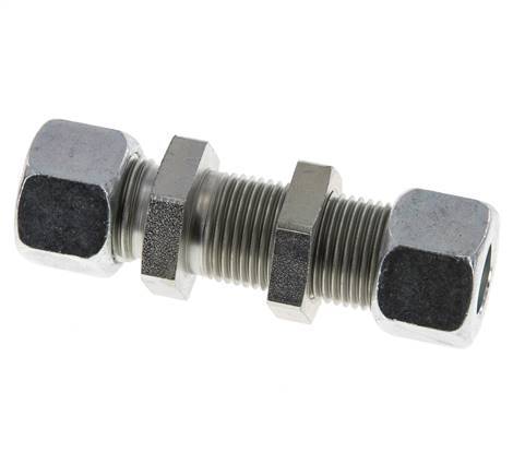 12L Zink plated Steel Straight Cutting Fitting Bulkhead 315 bar ISO 8434-1