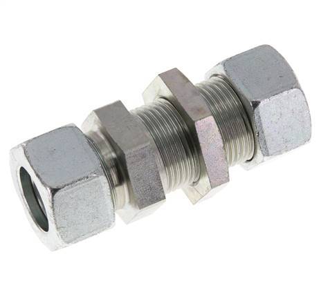 22L Zink plated Steel Straight Cutting Fitting Bulkhead 160 bar ISO 8434-1