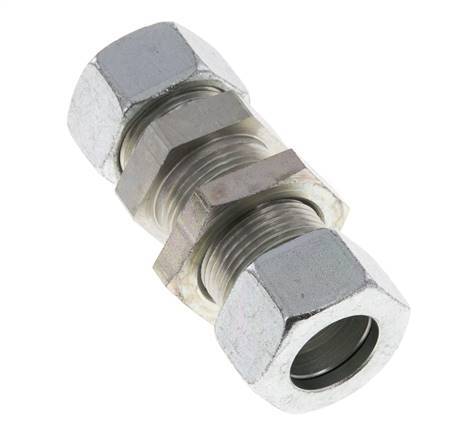 22L Zink plated Steel Straight Cutting Fitting Bulkhead 160 bar ISO 8434-1