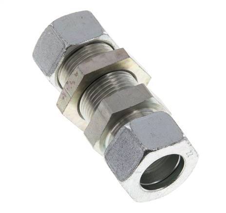 22L Zink plated Steel Straight Cutting Fitting Bulkhead 160 bar ISO 8434-1