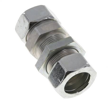 28L Zink plated Steel Straight Cutting Fitting Bulkhead 160 bar ISO 8434-1