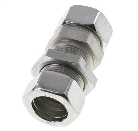 28L Zink plated Steel Straight Cutting Fitting Bulkhead 160 bar ISO 8434-1