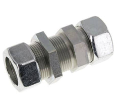 28L Zink plated Steel Straight Cutting Fitting Bulkhead 160 bar ISO 8434-1